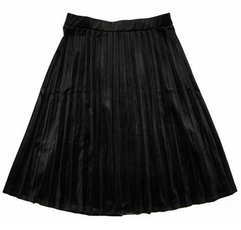 BK-8001 black velour pleated skirt