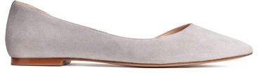 Suede Flats - Gray