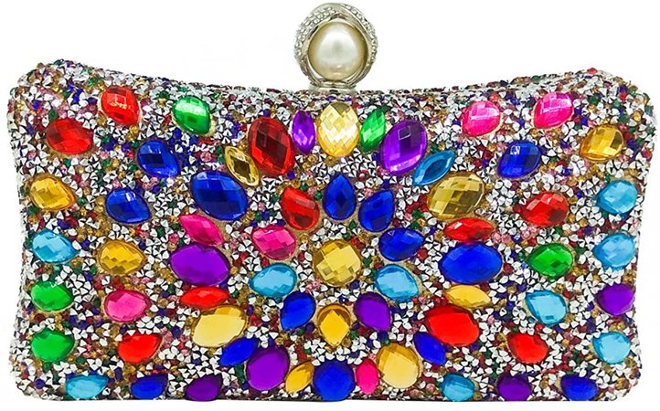 Gold Synthetic Pearl Clasp Women Crystal Clutch Evening Handbags Wedding Cocktail Dinner Purse: Handbags: Amazon.com