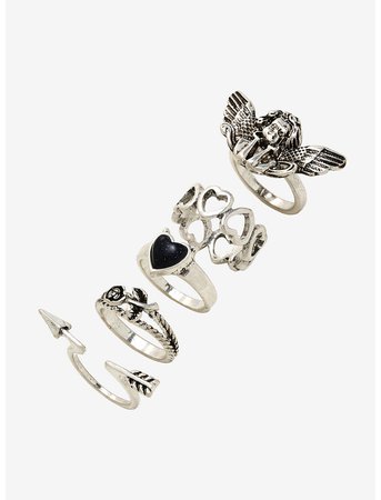 *clipped by @luci-her* Angel Heart Ring Set
