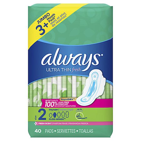 Always Pads Ultra Thin Size 2 Super Long Absorbency With Wings Scented - 40 Count - Randalls