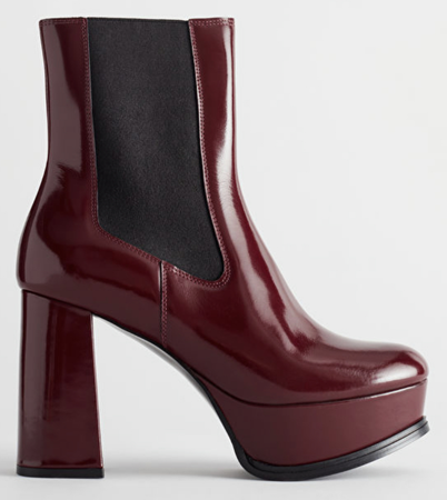& other stories burgundy leather boots