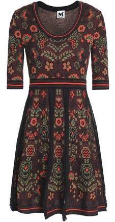 Jacquard-knit Cotton-blend Mini Dress