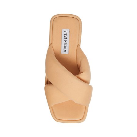 DIXIE Natural Slide Sandal | Women's Square Toe Sandals – Steve Madden