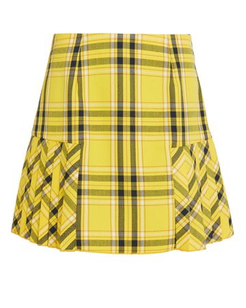 Mona Yellow Check Mini Skirt