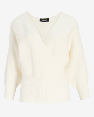 Wrap Front Balloon Sleeve Sweater | Express