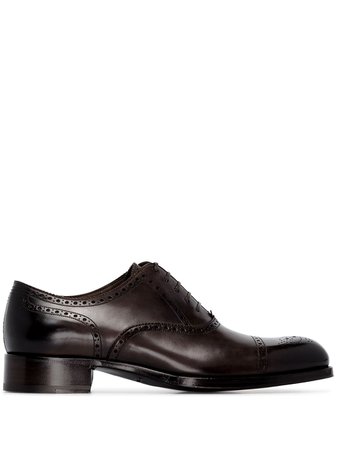 Brown Tom Ford Edgar Lace-Up Brogues For Men | Farfetch.com