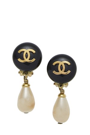 Chanel pearl drop earrings