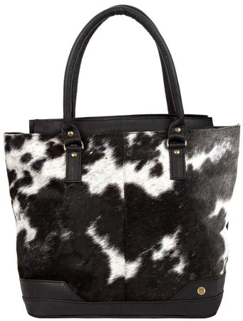 MAHI Leather - Pony Hair Leather Florence Tote In Black & White
