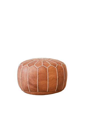 Traditional Leather Floor Pouf