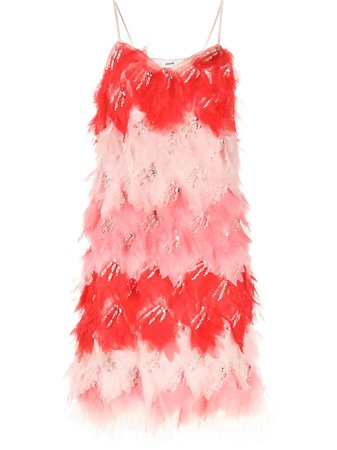PUCCI Feather mid-length Shift Dress - Farfetch