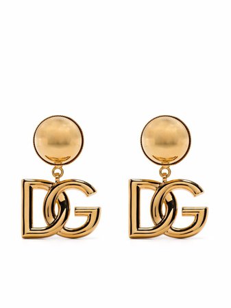 Shop Dolce & Gabbana interlocking logo clip-on earrings with Express Delivery - FARFETCH