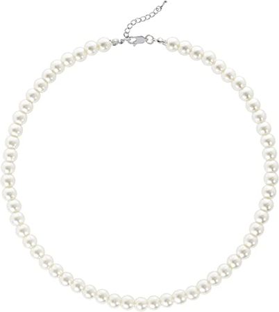 Amazon.com: BABEYOND Round Imitation Pearl Necklace Wedding Pearl Necklace for Brides (Diameter of Pearl 8mm): Clothing, Shoes & Jewelry