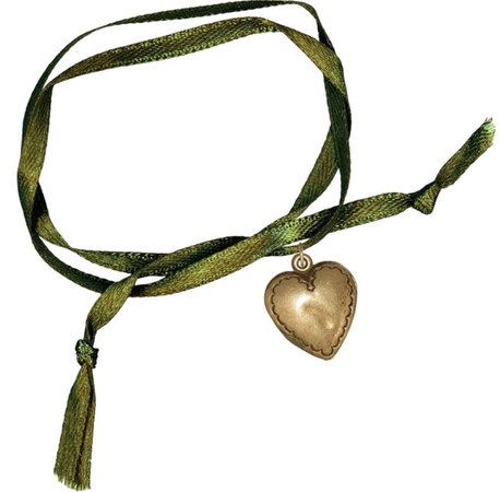 green ribbon locket