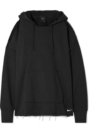 Nike | Rebel frayed printed jersey hoodie | NET-A-PORTER.COM