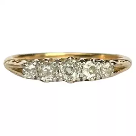 Edwardian 50 points five stone diamond ring