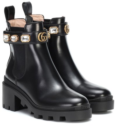 GUCCI Trip leather ankle boots