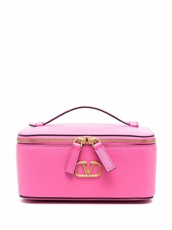 Shop Valentino Garavani pebbled leather box make-up bag with Express Delivery - FARFETCH