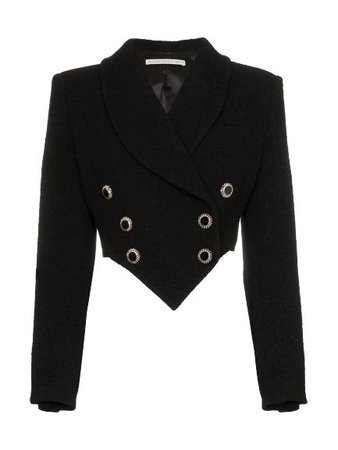 Alessandra Rich Cropped Double-Breasted Blazer