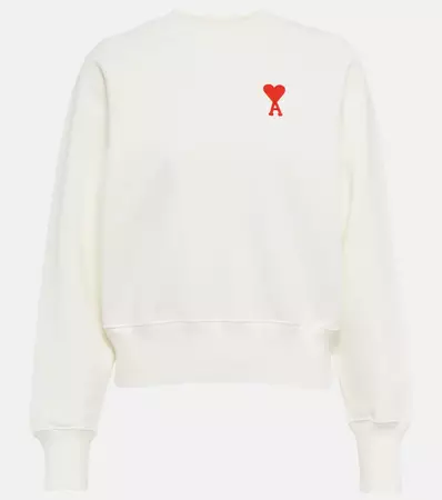 Logo Cotton Sweatshirt in Red - Ami Paris | Mytheresa