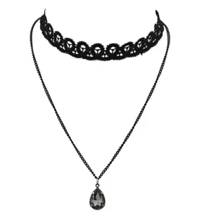 Black Chain Lace Choker Necklace