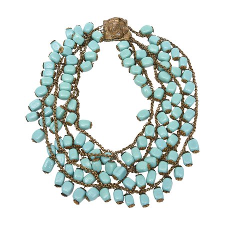 Turquoise Stone & Metal Necklace