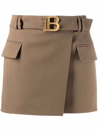 Balmain Belted Skirt Mini Skirt - Farfetch