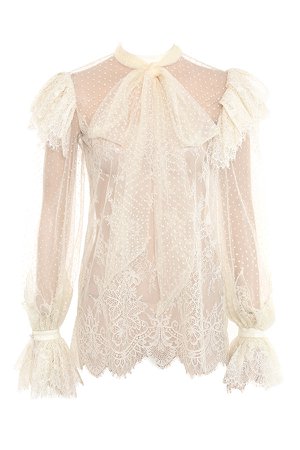 House of CB, COCOTTE IVORY LACE BLOUSE