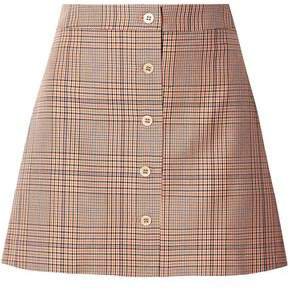 Tartan Checked Cotton-twill Mini Skirt