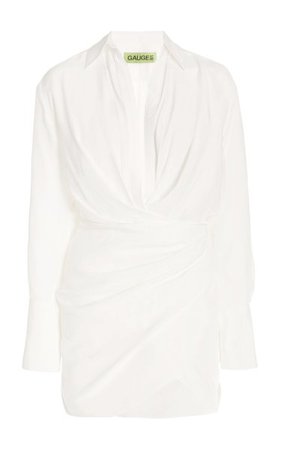 Naha Draped Silk Mini Shirt Dress By Gauge81 | Moda Operandi