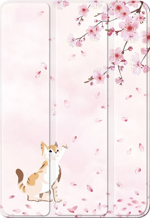 cat and cherry blossom iPad Pro 12.9 case