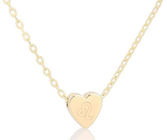 Amazon.com: PROSPEROU Gold Heart Necklace for Women - 14K Gold Plated Zodiac Constellation Pendant Dainty Necklaces for Girls Daughter: Clothing