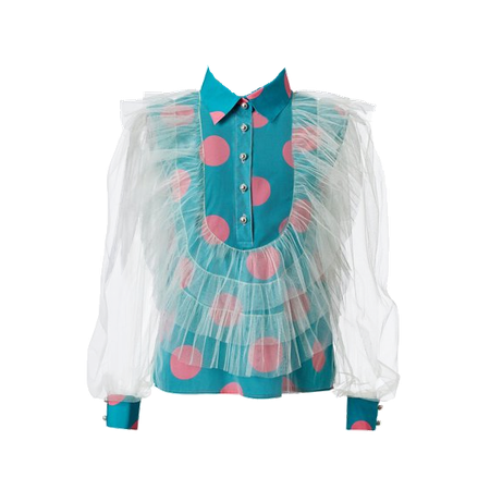 Wolf & Badger Hatteras Shirt Polka Dot Pink and white by Moumi (Dei5 edit)