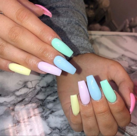 pastel colored nails