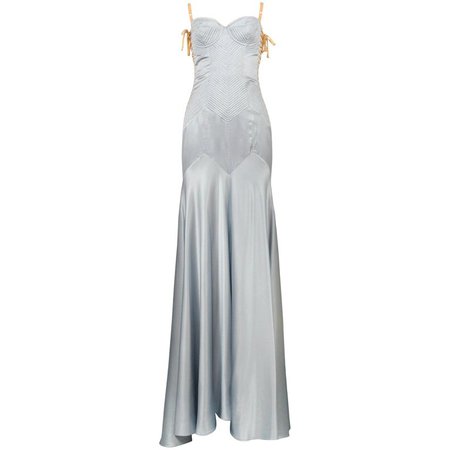 1990's Dolce and Gabbana Satin Corset Gown For Sale at 1stdibs