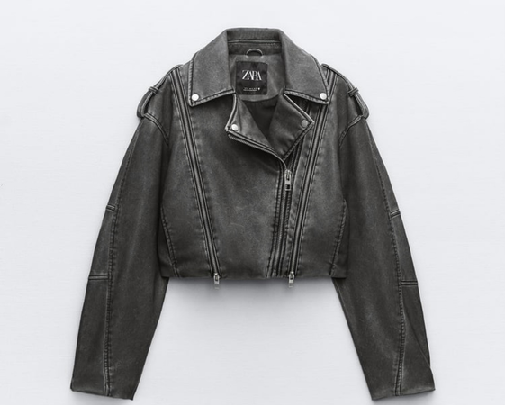 Zara grey leather jacket