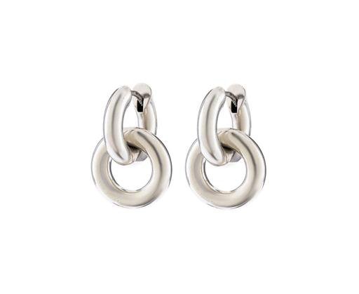 Silver Linked Janus Hoop Earrings | TWISTonline