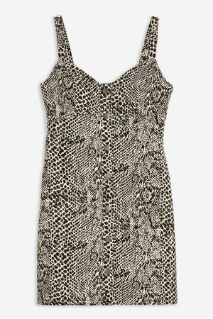 Snake Print Denim Bodycon Dress | Topshop brown