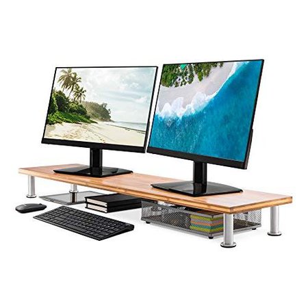 Large Dual Monitor Stand for Computer Screens