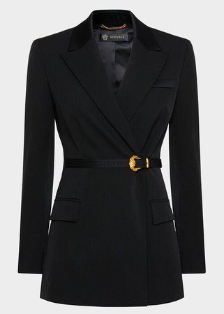 Versace Barocco Buckle Wool Blazer for Women | Online Store EU