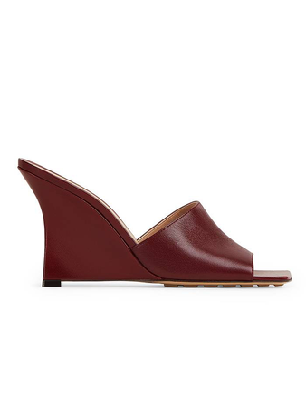 burgundy leather wedge heel sandal