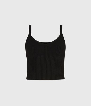 ALLSAINTS US: Womens Ivana Cashmere Blend Crop Top (black)