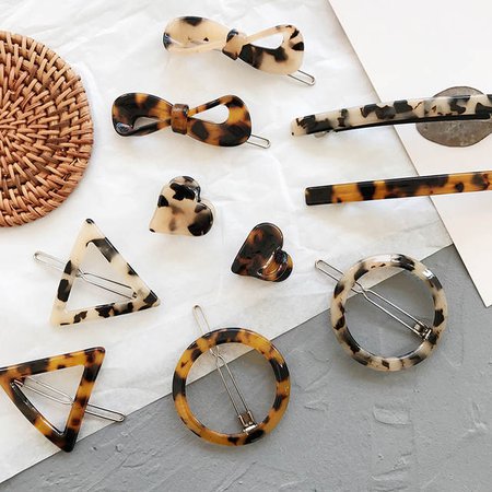 Online Shop Woman Simple Tortoiseshell Hair Clip Retro Leopard Print Amber Geometric Bow Fringe Clip Girls Hair Accessories | Aliexpress Mobile