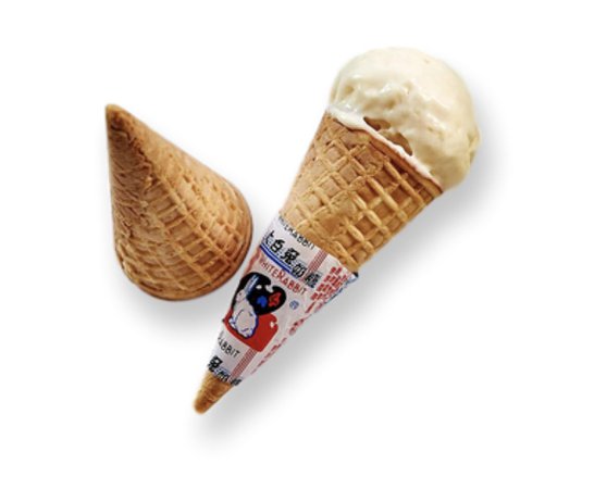 white rabbit ice cream cone