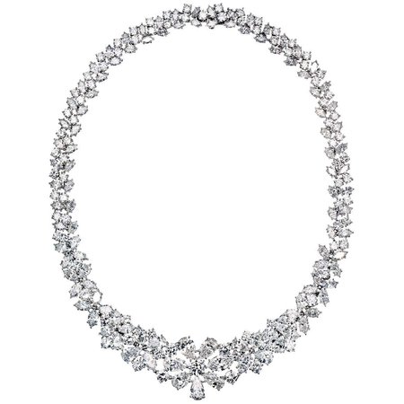 Mixed Cuts Diamond Choker Necklace 76.00cts in Platinum For Sale at 1stDibs | platinum necklace, diamond platinum necklace, platinum neclace
