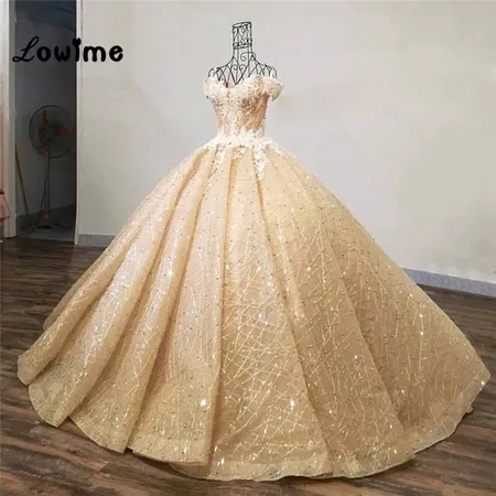 Luxury Off-The-Shoulder Puffy Prom dress