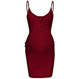 Amazon.com: SSZZoo Women Pregnant Maternity Strap Dress Sleeveless Solid Color V Neck Summer Sexy Elasticity Sundress (L, Red): Sports & Outdoors