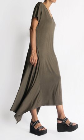 Asymmetric Short Sleeve Summer Dress