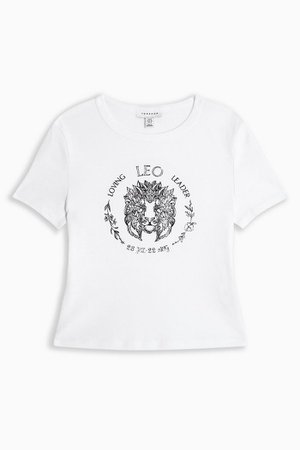 Horoscope Leo T-Shirt | Topshop white