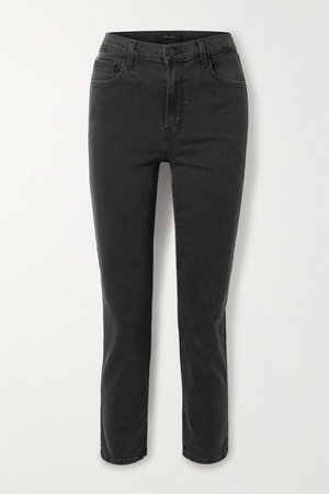 Dark gray Alma cropped high-rise straight-leg jeans | J Brand | NET-A-PORTER